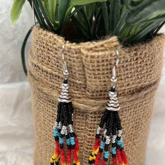 NEW Handmade Boho Beaded Earrings - Picture 2 of 5